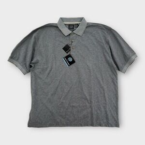 VINTAGE Cotton Traders Sport Polo Shirt Mens XL Dry Point Textured Gray NWT